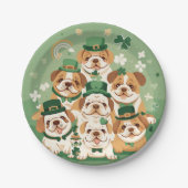 St. Patrick's Day Engelse Bulldogs Papieren Bordje (Voorkant)