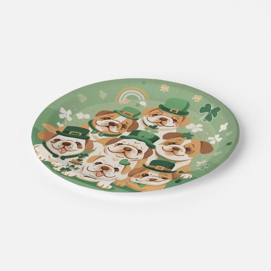 St. Patrick's Day Engelse Bulldogs Papieren Bordje (Gekanteld)