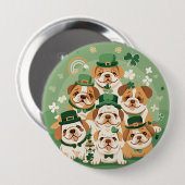 St. Patrick's Day Engelse Bulldogs Ronde Button 4,0 Cm (Voorkant /achterkant)