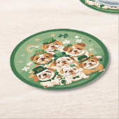 St. Patrick's Day Engelse Bulldogs Ronde Kartonnen Onderzetter (Gebogen)