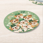 St. Patrick's Day Engelse Bulldogs Ronde Kartonnen Onderzetter (Gebogen)