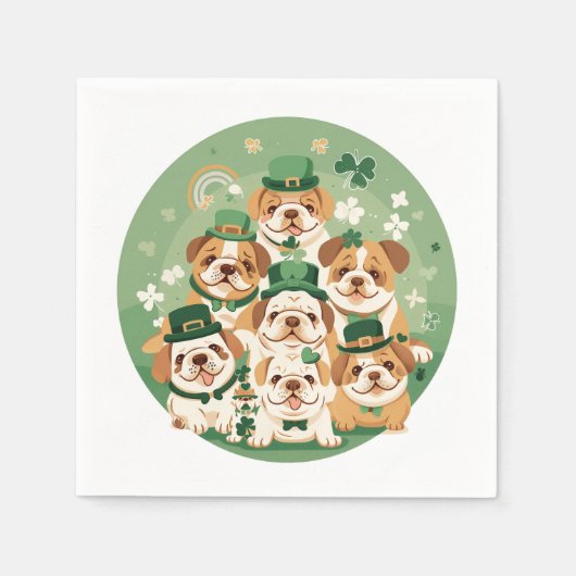 St. Patrick's Day Engelse Bulldogs Servet (Voorkant)