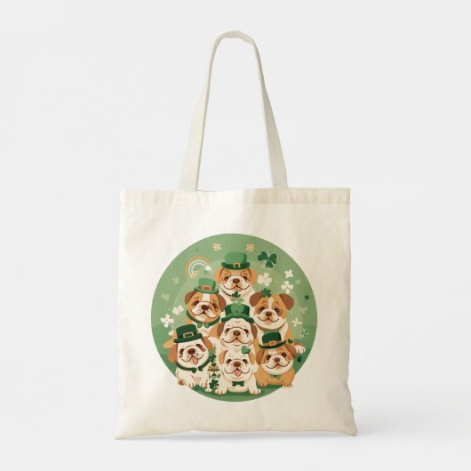 St. Patrick's Day Engelse Bulldogs Tote Bag (Achterkant)