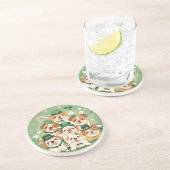 St. Patrick's Day Engelse Bulldogs Zandsteen Onderzetter (Zijkant)