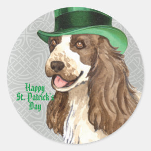 St. Patrick's Day English Cocker Ronde Sticker