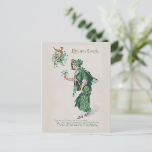  St. Patricks Day Erin go Bragh Feestdagenkaart (Staand voorkant)