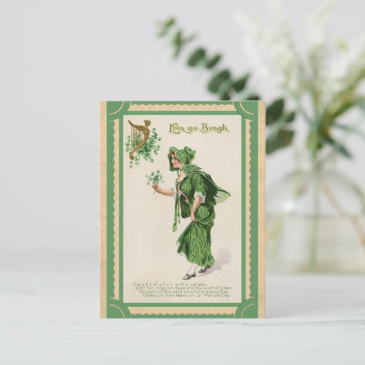 St Patricks Day Erin Go Bragh Irish Poem Briefkaart (Staand voorkant)