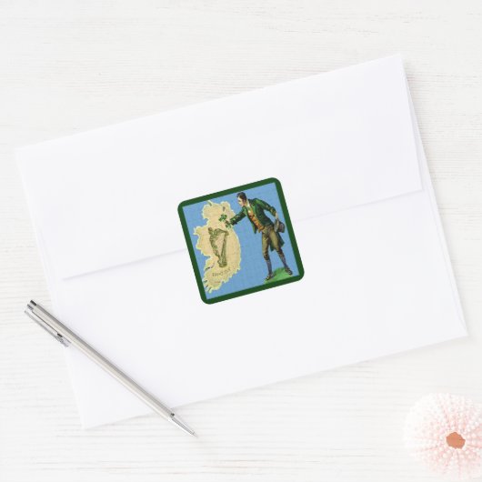  St. Patrick's Day Erin's Isle Two Vierkante Sticker (Envelop)