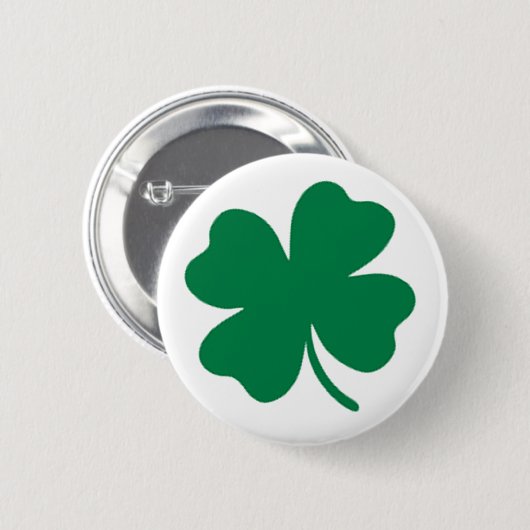 St. Patrick's Day Essential: Green Shamrock Button (Voorkant /achterkant)