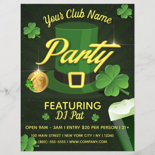 St. Patrick's Day Event Party Flyer (Voorkant)