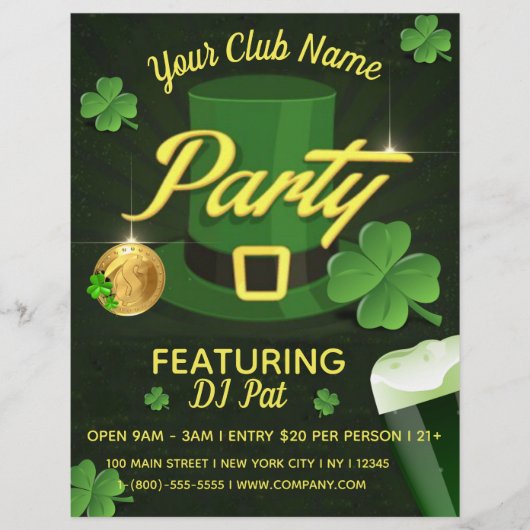 St. Patrick's Day Event Party Flyer (Voorkant)