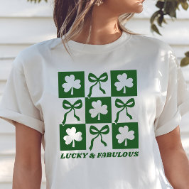 St. Patrick's Day Fabulous, Lucky, Bow T-shirt