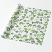 st patricks day face maskers geluk geluksklaver cadeaupapier (Uitgerold)