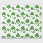 st patricks day face maskers geluk geluksklaver cadeaupapier (Vlak)