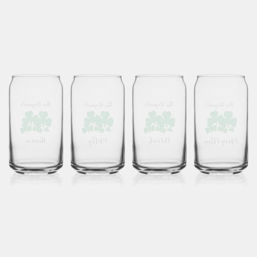 St Patrick's Day Familie gepersonaliseerd ontwerp Blikvorm Glas (Achterkant)