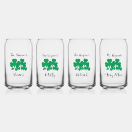 St Patrick's Day Familie gepersonaliseerd ontwerp Blikvorm Glas