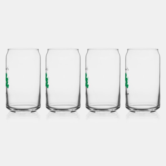 St Patrick's Day Familie gepersonaliseerd ontwerp Blikvorm Glas (Links)