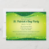 St. Patrick's Day Fancy Sparkle Green Custom Party Kaart (Voorkant)