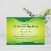 St. Patrick's Day Fancy Sparkle Green Custom Party Kaart (Staand voorkant)