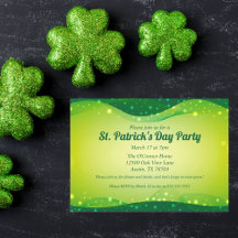 St. Patrick's Day Fancy Sparkle Green Custom Party