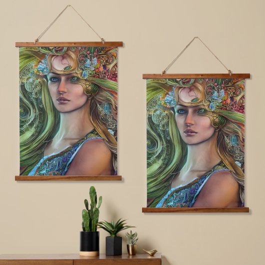 St. Patrick's Day Fantasy Woman Hangend Wandkleed (Asymmetrisch)