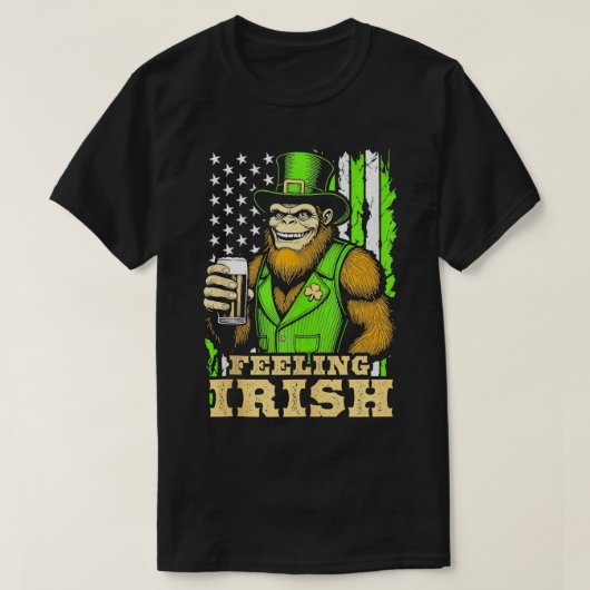 St Patricks Day Feeling Iers Grappig Bier USA Vlag T-shirt (Design voorkant)