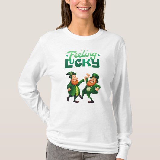 St. Patricks Day Feeling Lucky Dancing Leprechauns T-shirt (Voorkant)