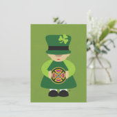 St. Patrick's Day-feest Leprechaun uitnodiging (Staand voorkant)