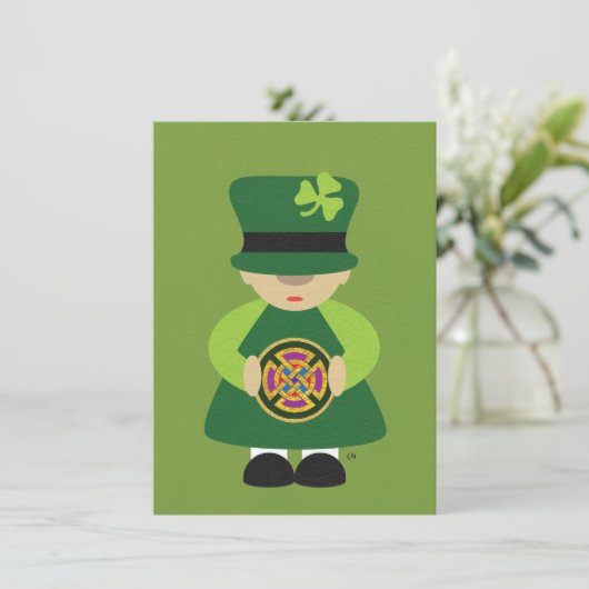 St. Patrick's Day-feest Leprechaun uitnodiging (Staand voorkant)