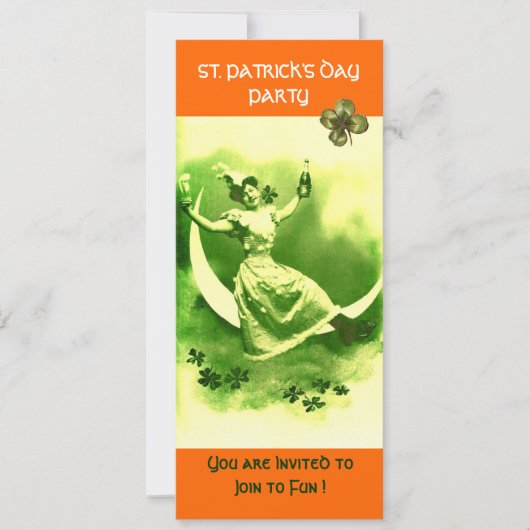 ST.PATRICK'S DAY FEEST MAAN VROUW MET KLAVERTJES KAART (Voorkant)