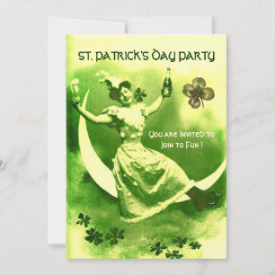 ST.PATRICK'S DAY FEEST MAAN VROUW MET KLAVERTJES KAART