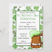 St. Patrick's Day Feest Shamrock Groen Bier Kaart (Voorkant)