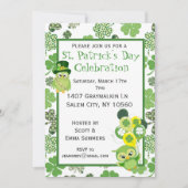 St. Patricks Day Feest Shamrock Groene Uil Kaart (Voorkant)