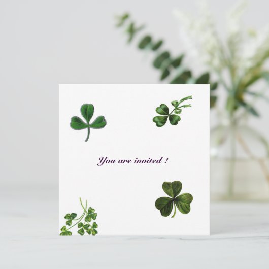ST. PATRICK'S DAY FEEST shamrock wit groen Kaart (Staand voorkant)