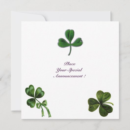 ST. PATRICK'S DAY FEEST shamrock wit groen Kaart (Achterkant)