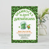 St. Patrick's Day Feest Shamrocks Shenanigans Kaart (Staand voorkant)