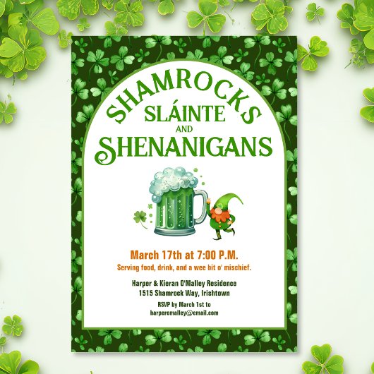 St. Patrick's Day Feest Shamrocks Shenanigans Kaart