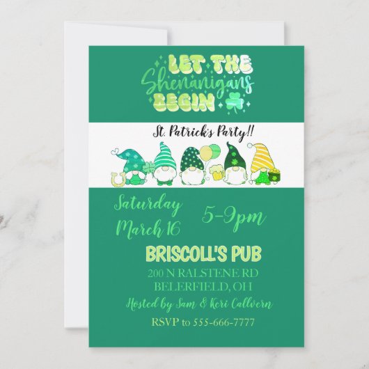 St. Patrick's Day feest uitnodiging (Voorkant)