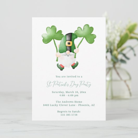 St. Patrick's Day Feest Uitnodiging (Staand voorkant)