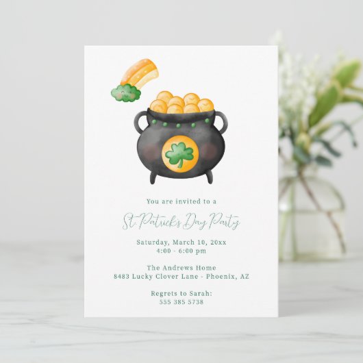 St. Patrick's Day Feest Uitnodiging (Staand voorkant)