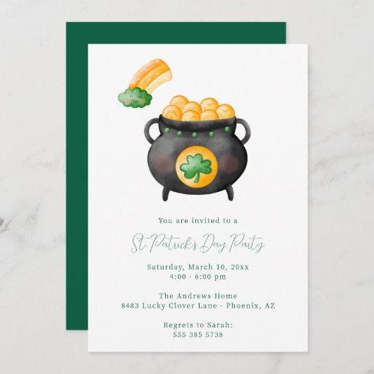 St. Patrick's Day Feest Uitnodiging (Voorkant / Achterkant)