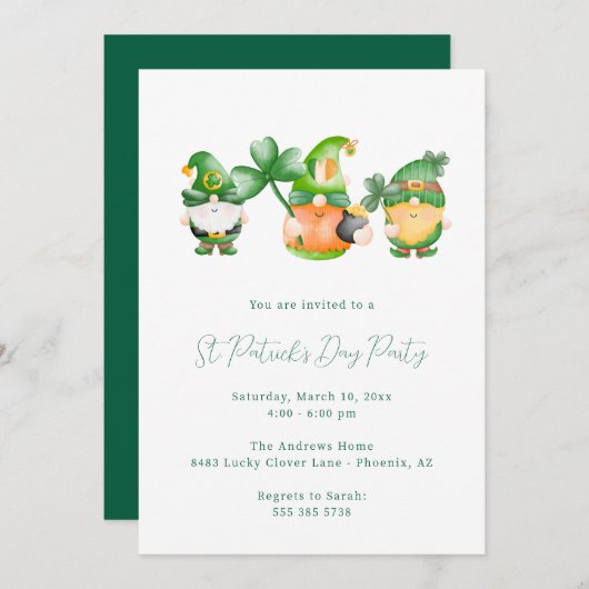 St. Patrick's Day Feest Uitnodiging (Voorkant / Achterkant)