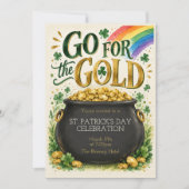 St. Patrick's Day Feest Uitnodiging | Pot met Goud (Voorkant)