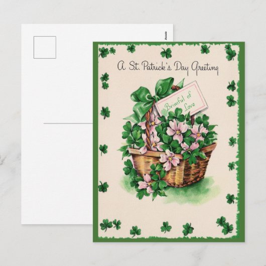  St. Patrick's Day Feestdagenkaart (Voorkant / Achterkant)