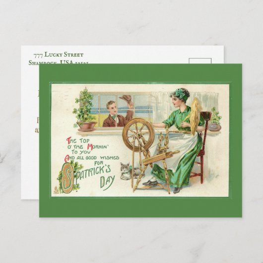 St. Patrick's Day Feestdagenkaart (Voorkant / Achterkant)