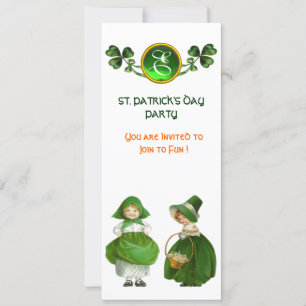 ST. PATRICK'S DAY FEESTJE GROENE EMAUROLE MONOGRAM KAART