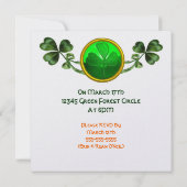ST. PATRICK'S DAY FEESTJE GROENE EMERALD MONOGRAM KAART (Achterkant)