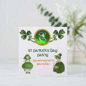 ST. PATRICK'S DAY FEESTJE GROENE EMERALD MONOGRAM KAART (Staand voorkant)