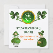 ST. PATRICK'S DAY FEESTJE GROENE SMARAGD MONOGRAM KAART (Voorkant)