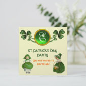 ST. PATRICK'S DAY FEESTJE GROENE SMARAGD MONOGRAM KAART (Staand voorkant)